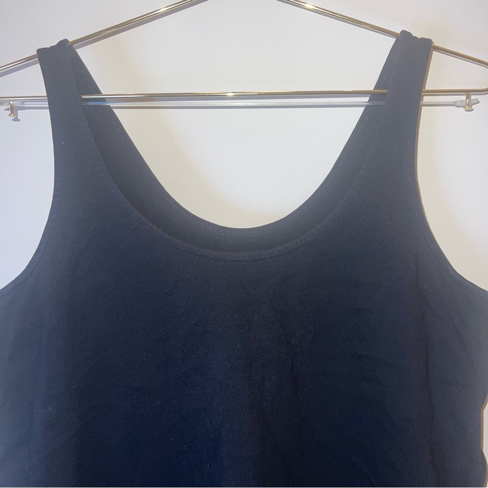 Madewell Black Curved Hem Tank Top with Side Slits - Size Small - Picture 3 of 6